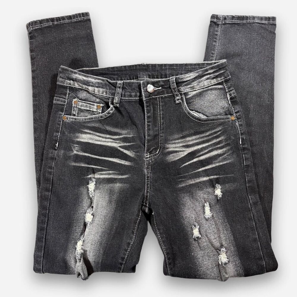 Women's Black and Grey Jeans